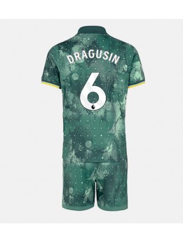 Tottenham Hotspur Radu Dragusin #6 Ausweichtrikot für Kinder 2024-25 Kurzarm (+ Kurze Hosen)